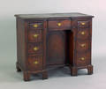 George III style burl veneer kneehole desk