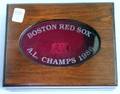 1986 Boston Red Sox American League Champs Etched Glass Inset Mahoganyfinished Wooden and Red Velvetlined Ring Box