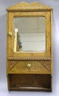 Late Victorian Oak Mirrored Medicine Wall Cabinet