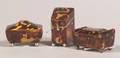 Three English Miniature Tortoiseshell Boxes