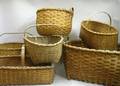 Six Woven Splint Handled Baskets
