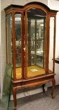 Louis XV Style Carved Maple Mirrored Display Cabinet