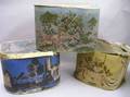 Three 19th Century Wallpaper Band Boxes