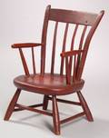 Red Painted Childs Windsor Thumbback Armchair