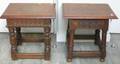 Two Hale  Kilburn Mfg Co Jacobeanstyle Carved Oak Joint Stools
