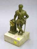 Renaissance Revival Bronze Figure on a White Marble Base