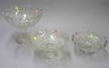 Three Colorless Pressed Pattern Glass Compotes