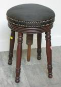 Robert  William Nunns Horsehair Upholstered Walnut Adjustable Piano Stool