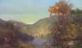 Framed Oil on Board of Hudson River School Landscape