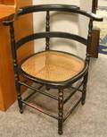 Black Painted Country Late Federal Roundabout Chair