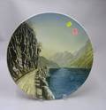 Villeroy  BochMettlach Transfer and Handpainted Scenic Decorated Ceramic Plaque
