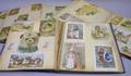 Three 19th Century Albums of Chromolithograph Trade Cards Greeting Cards DieCuts and Scraps
