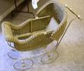Late Victorian Painted Woven Wicker Doll Carriage