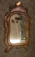 Italian Rococostyle Painted Carved Wood Mirror