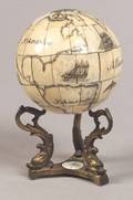 Small Bone Ink Work Globe on Stand