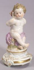 Meissen Porcelain Figure of a Cherub Bound