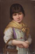 Berlin Painted Porcelain Plaque of a Young Venetian Girl
