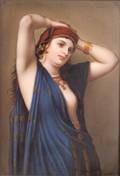 German Painting on Porcelain of a Gypsy Girl