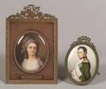 Two Framed Porcelain Portrait Miniatures