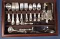 Reed  Barton Sterling Burgundy Flatware Service for Twelve in Mahogany Case