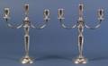 Pair of MueckCary Co Sterling Flanders Three Light Convertible Candelabra