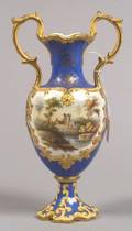 Handpainted Porcelain Twohandled Vase