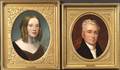 American School 19th Century Lot of Two Portraits Captain Laban Paddock