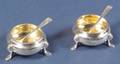 Pair of George V Silver Open Salts and Spoons