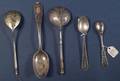 Eleven Russian Silver and Niello Spoons