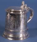 William and Mary Silver Lidded Tankard