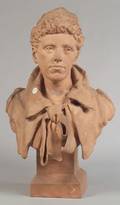 Victorian Terracotta Bust of a Young Poet