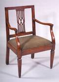 Italian Neoclassical Fruitwood Open Armchair