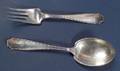 Tiffany  Co Sterling Marquise Serving Fork and Spoon