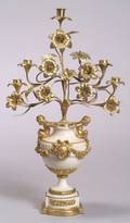 Louis XVIstyle White Marble and Ormolu Five Light Candelabrum