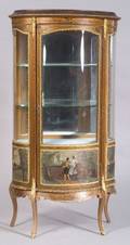 Louis XV Style Polychrome Painted and Giltmetal Mounted Vernis Martin Vitrine