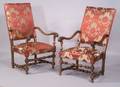 Pair of Flemish Baroquestyle Carved Walnut Great Chairs