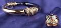 18kt Bicolor Gold Enamel and Gemset Bangle Bracelet and Ring La Nouvelle Bague
