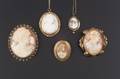 Group of Gold and Shell Carved Cameo Jewelry