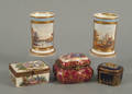 French decorated enamel snuff box late 19th c