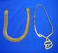 Ric Mexican Sterling Modernist Pendant Necklace and a Zina Wide Collar Necklace