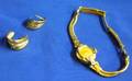 Pair of Gold and Diamond Earrings and Bulova Goldfilled and Diamond Wristwatch