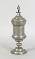 German pewter covered urn