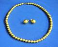 14kt Gold Bead Necklace and a Pair of Earrings