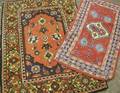 Two Oriental Rug Pattern Hooked Rugs