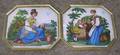 Pair of Framed Continental Beaded Scenic Panels