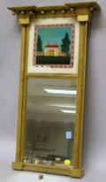 Federal Giltwood Tabernacle Mirror with ReversePainted Glass Tablet