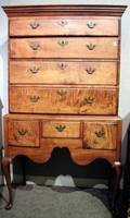 Queen Anne Maple and Tiger Maple Highboy