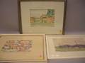 Ludwig Mestler American 18911959 Lot of Three Watercolor Landscapes Including Two Views of Salzburg