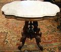 Victorian White Marbletop Walnut Occasional Table