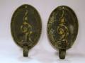 Pair of Oval Painted Tin Candle Sconces